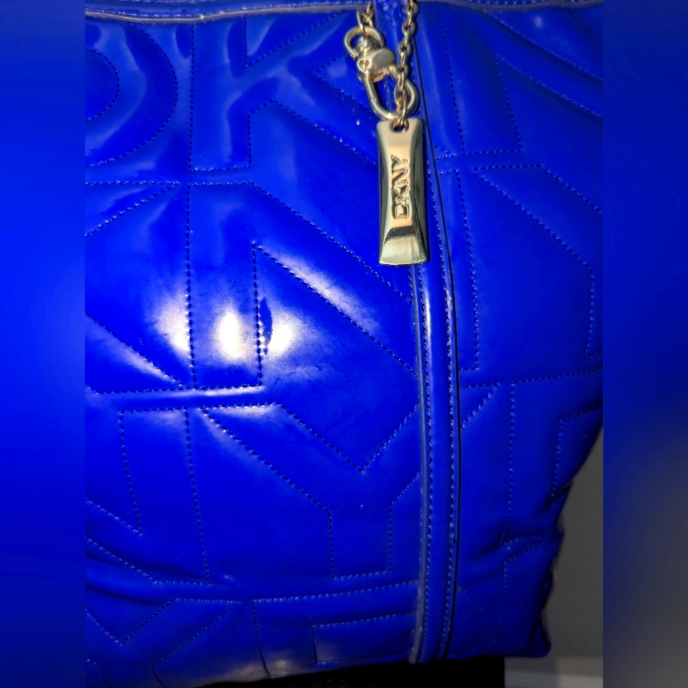 DKNY Vibrant Blue Large Monogram Tote Bag